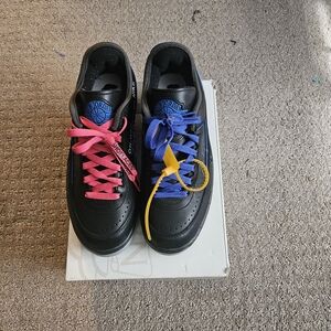 Jordan Black Sneakers with Pink and Blue Laces